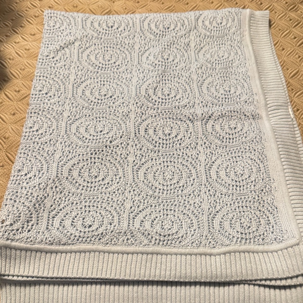 Kissy Kissy Light Blue Knit Blanket